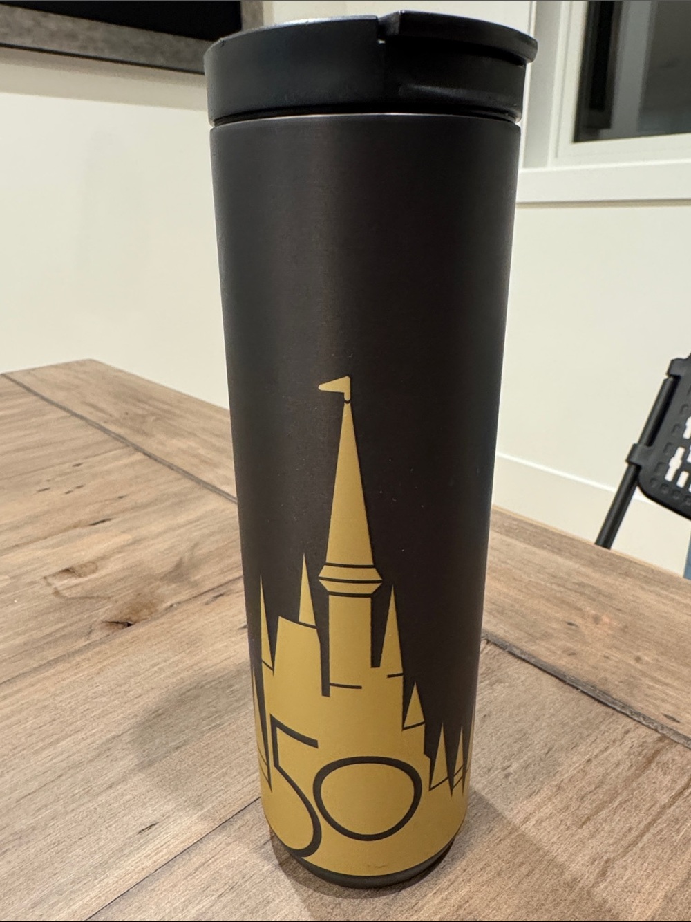 Disney Starbucks Gold Castle 50th Anniversary Black Travel Tumbler 16oz